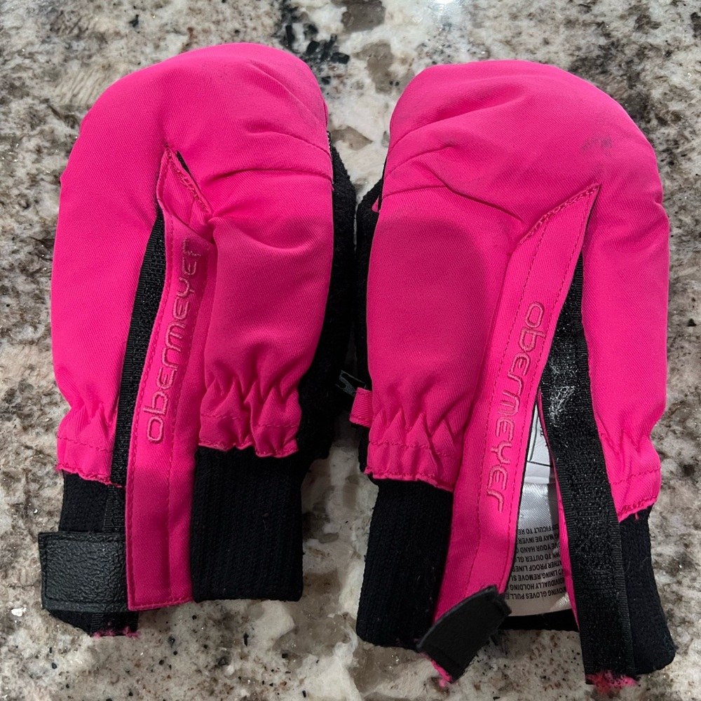 Obermeyer Vibrant Pink Kids Mittens